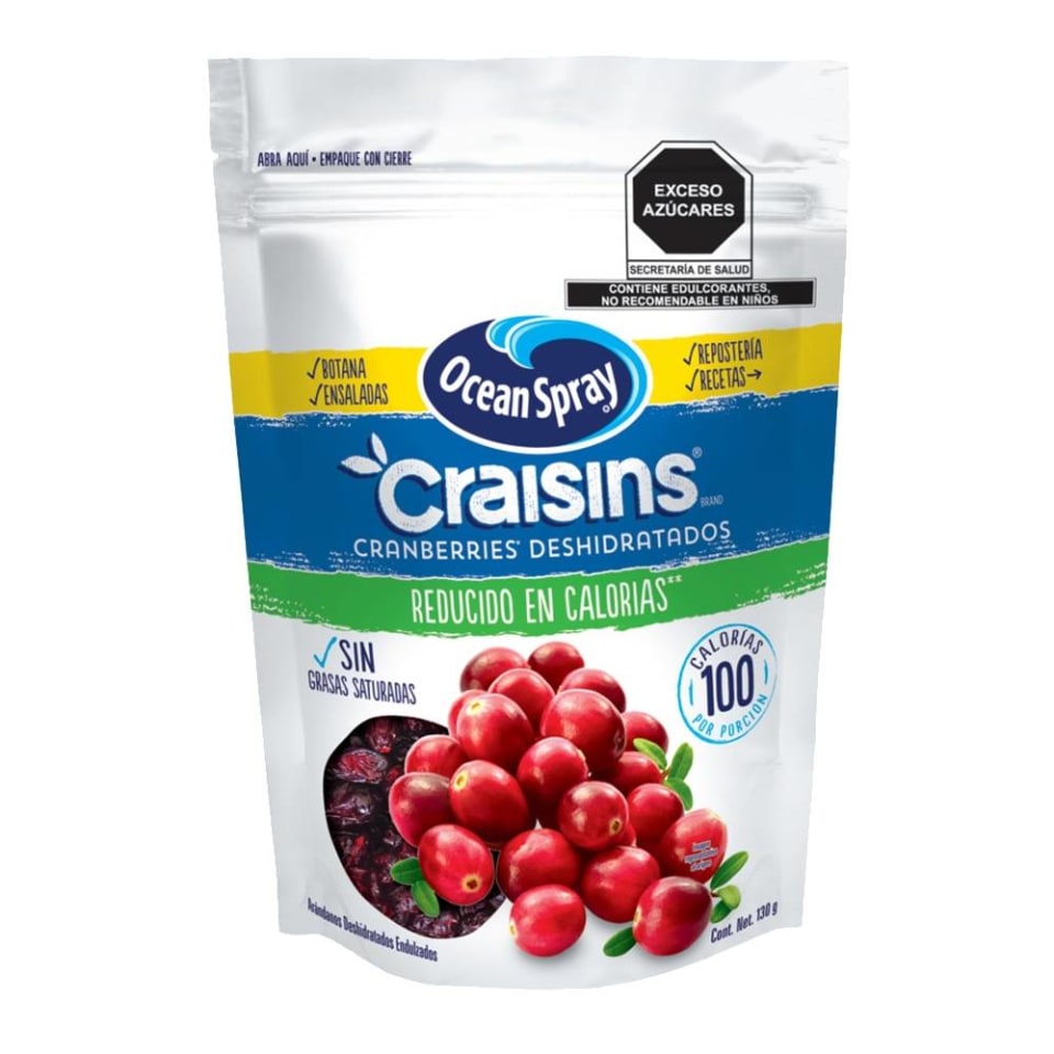 Arándanos deshidratados Ocean Spray Craisins reducidos en azúcar 130 g