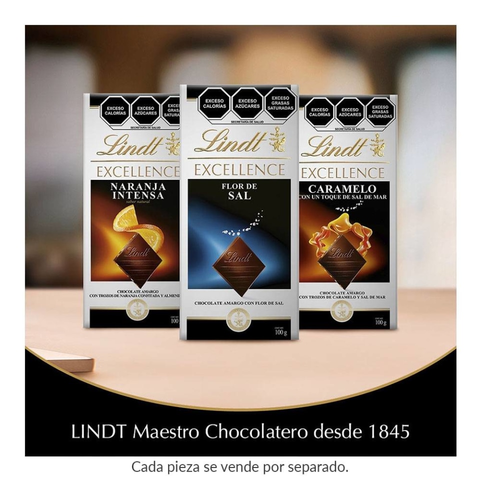 Chocolate amargo Lindt Excellence con flor de sal 100 g | Walmart