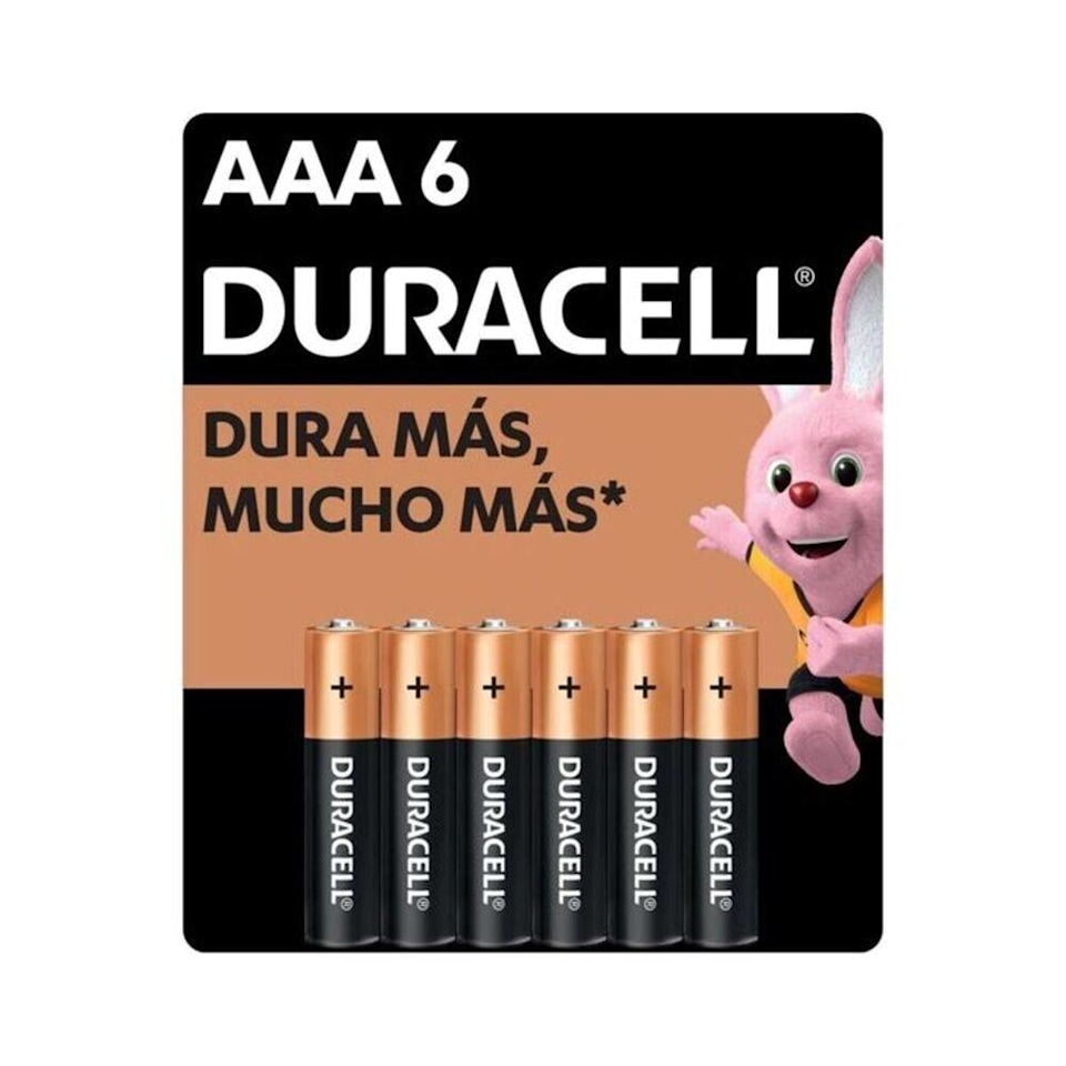Pilas Duracell AAA 1 paquete con 6 pzas