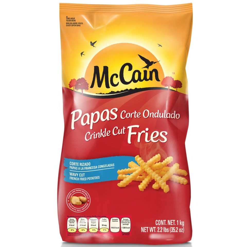 Papas a la francesa McCain corte ondulado 1 kg | Walmart