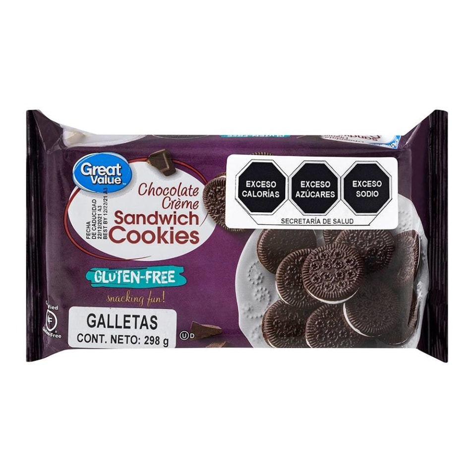 Galletas Great Value Chocolate Crème 298 G Walmart 0516