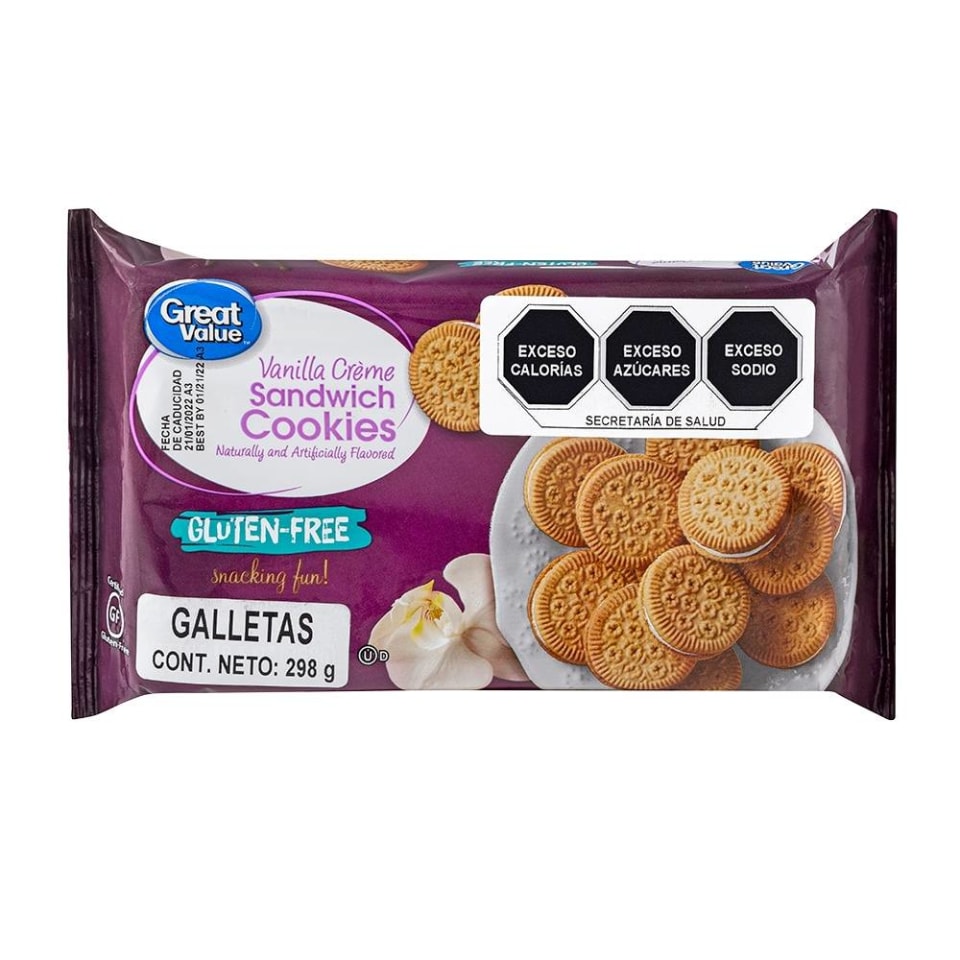 Galletas Great Value Vanilla Crème 298 G Walmart 2436
