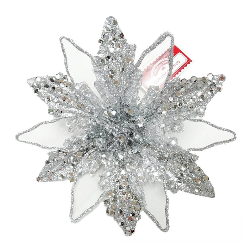 Clip Decorativo Holiday Time Nochebuena Plateado WHSC21003C | Walmart