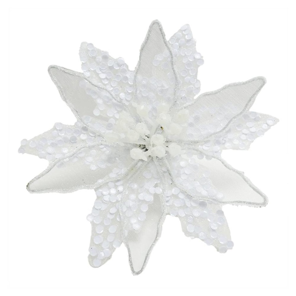 Clip Decorativo Holiday Time Nochebuena Blanca WHSC21004C | Walmart