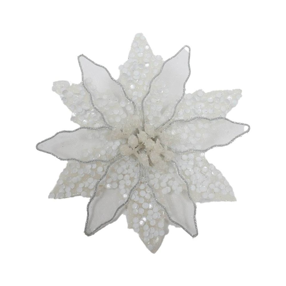 Clip Holiday Time de Flor de Nochebuena Grueso Color Blanco | Walmart
