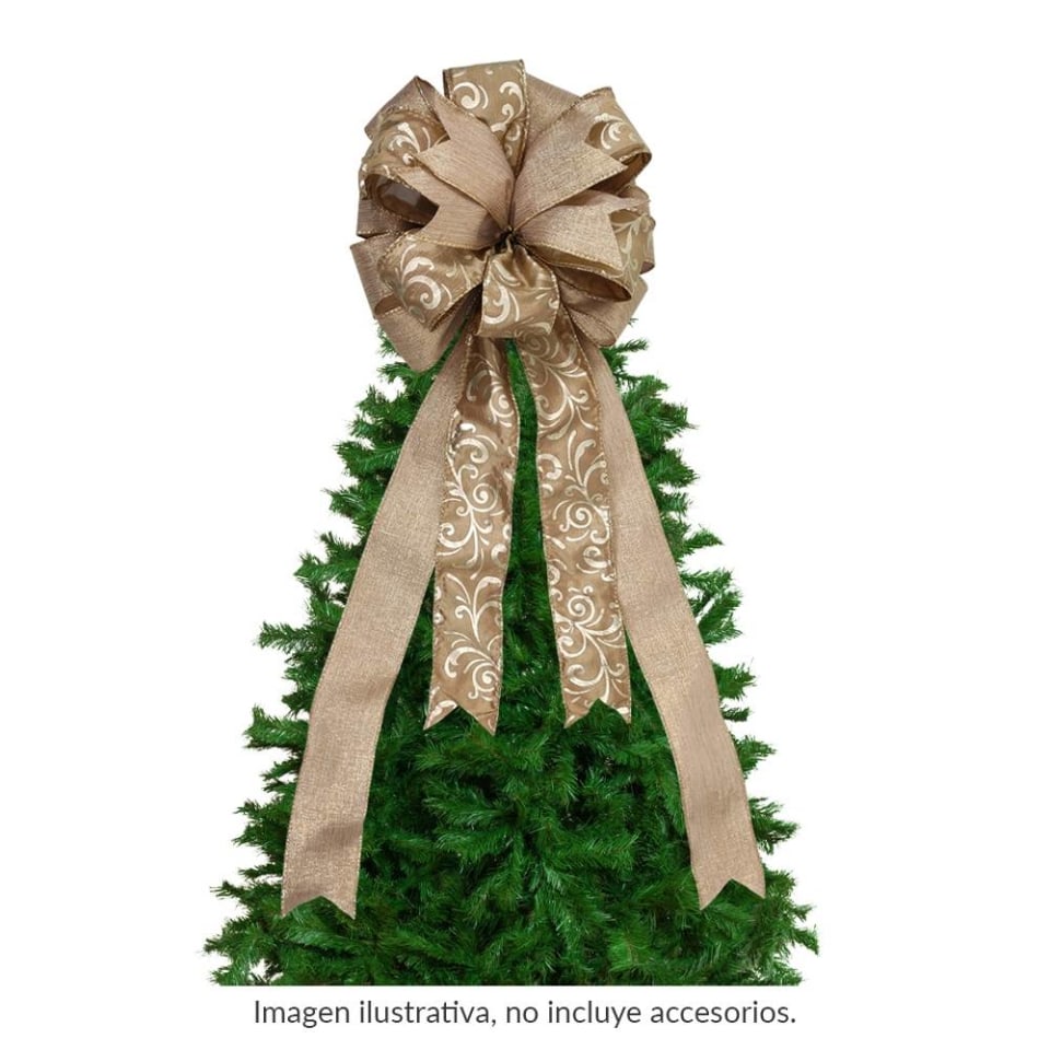 Moño Decorativo Holiday Time para Punta de Árbol Bronce WMX21TB004A-1 | Walmart Moño Decorativo Holiday Time para Punta de Árbol Bronce WMX21TB004A-1 | Walmart