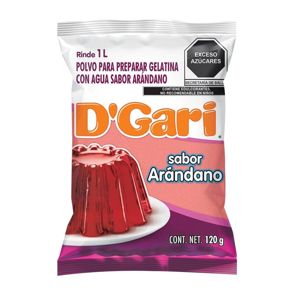 Polvo Para Preparar Gelatina D´gari De Agua Sabor Arándano 120 G Walmart 4711