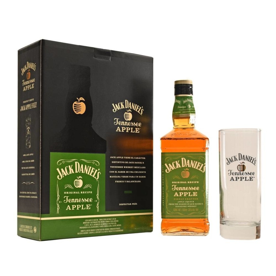 Whiskey Jack Daniels apple 700 ml más vaso Walmart