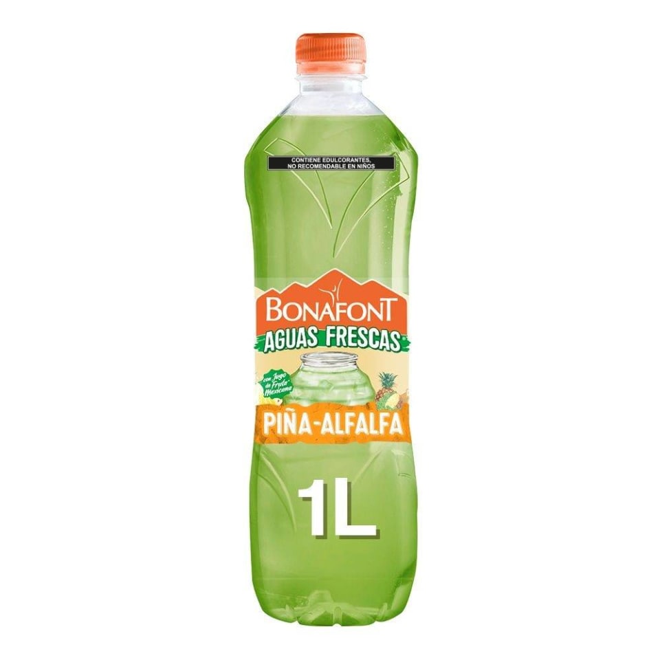 Agua Bonafont Aguas Frescas de piña alfalfa 1 l