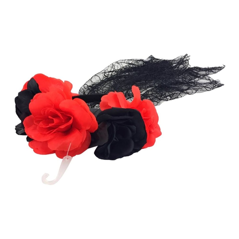 Diadema FINART GIFTS L con Flores Rojas y Negras y Encaje Negro | Walmart