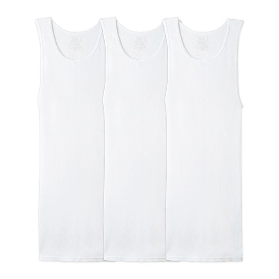 Camiseta Fruit of the Loom Talla G sin Mangas Blanco 3 Piezas | Walmart