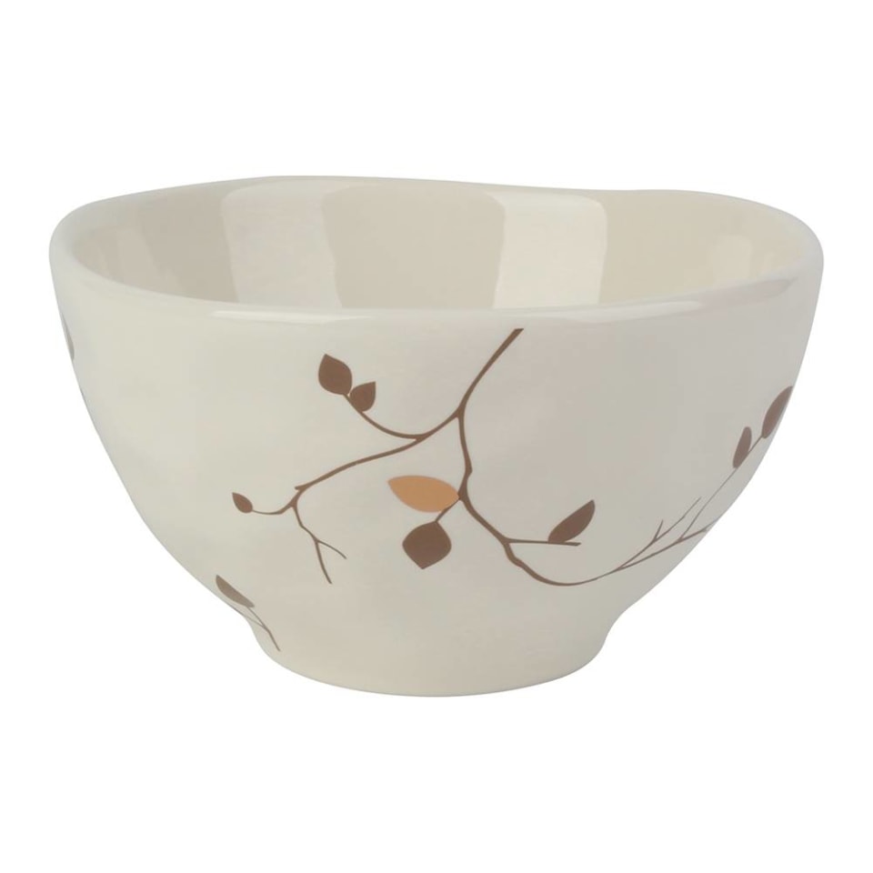 Bowl Hometrends de Cerámica Calcomanía Dorada Terminado Martillado 14 cm  Blanco Crema | Walmart