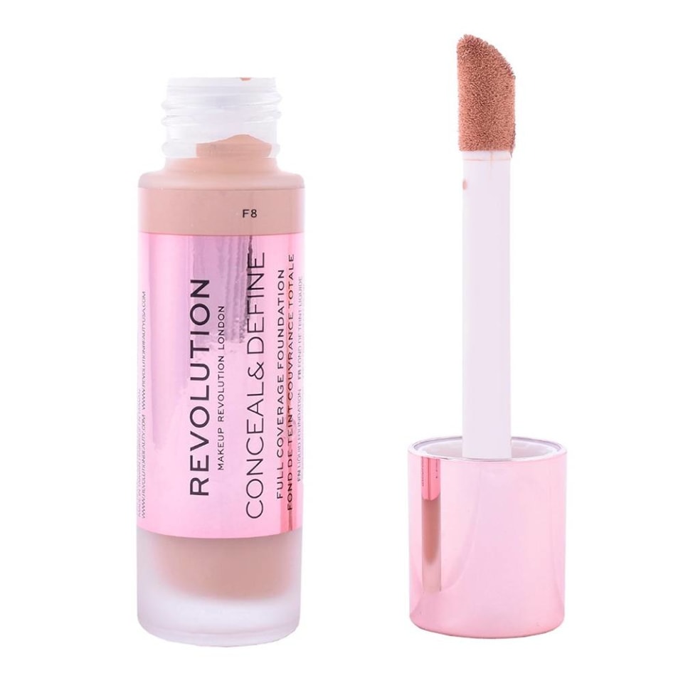 Base de maquillaje Revolution líquida f8 conceal & define 4 g | Walmart Base de maquillaje Revolution líquida f8 conceal & define 4 g | Walmart