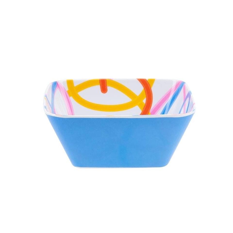 BOWL CUADRADO MELAMINA AZUL 15CM