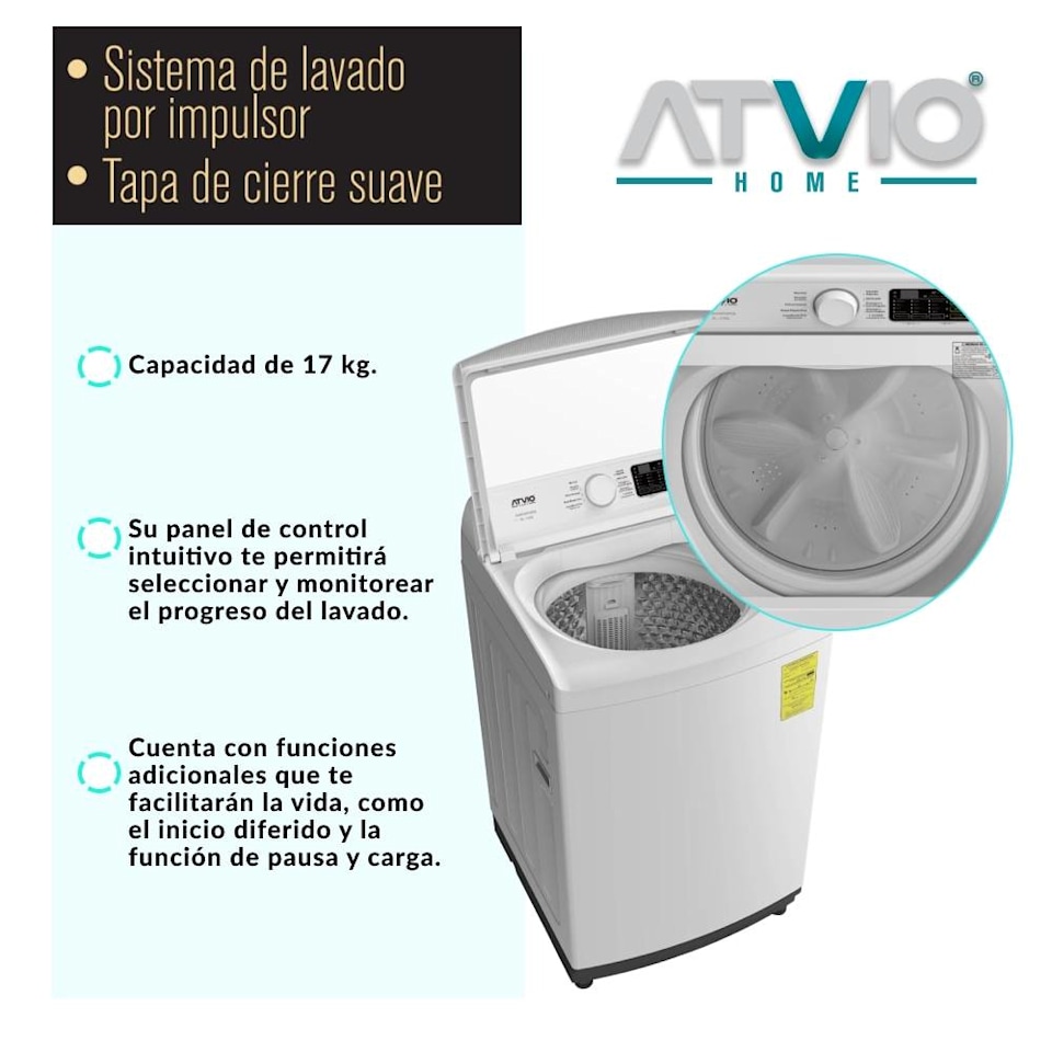 lavadora atvio 18 kg rosa