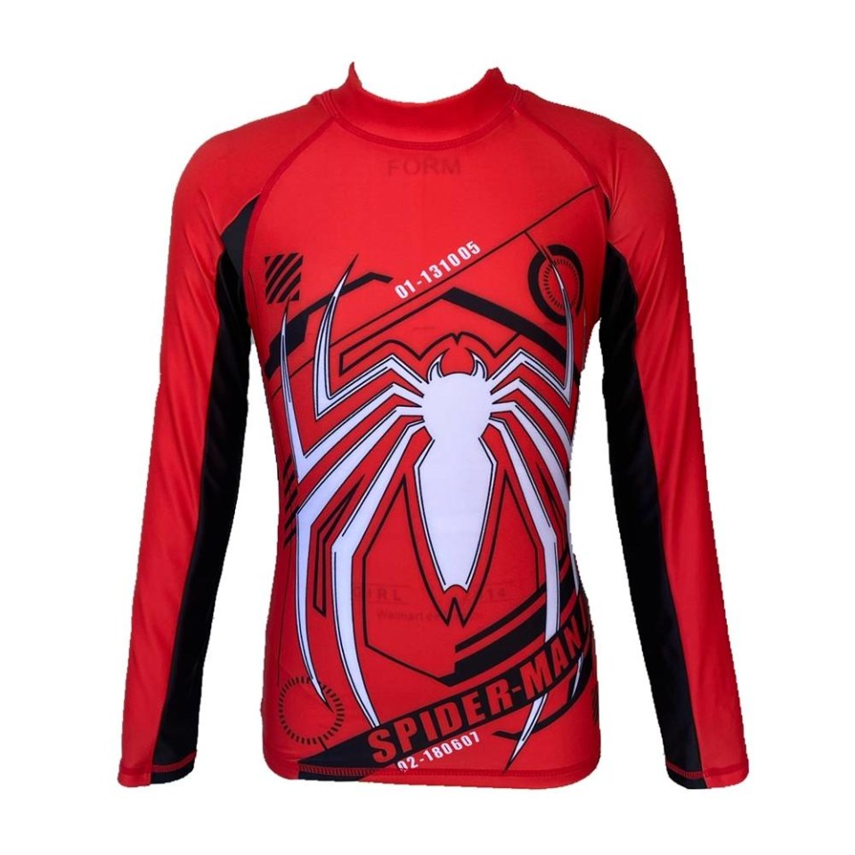 Playera Spiderman Talla Para Nadar Manga Larga Azul Marino |  