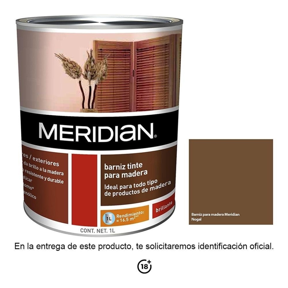 Barniz Tinte para Madera Meridian Nogal Brillante 1 Litro | Walmart