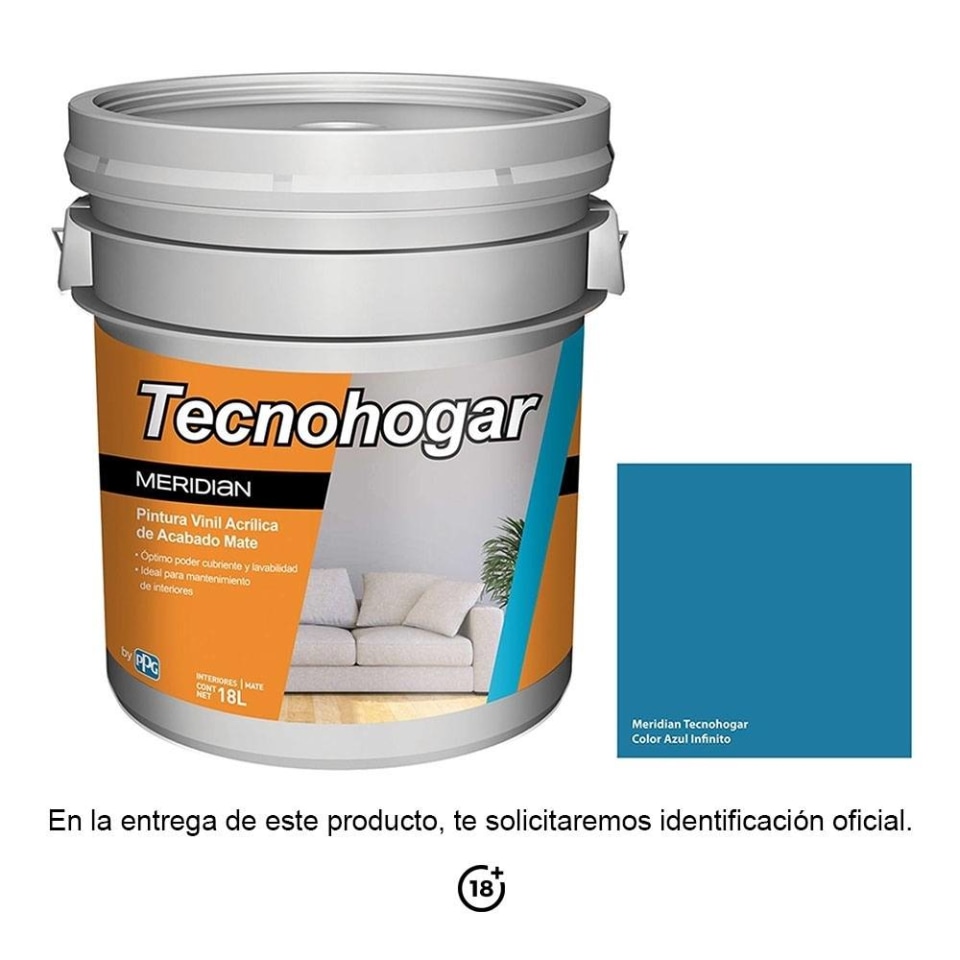 Pintura Meridian Tecnohogar Color Azul Infinito 18 Litros | Walmart