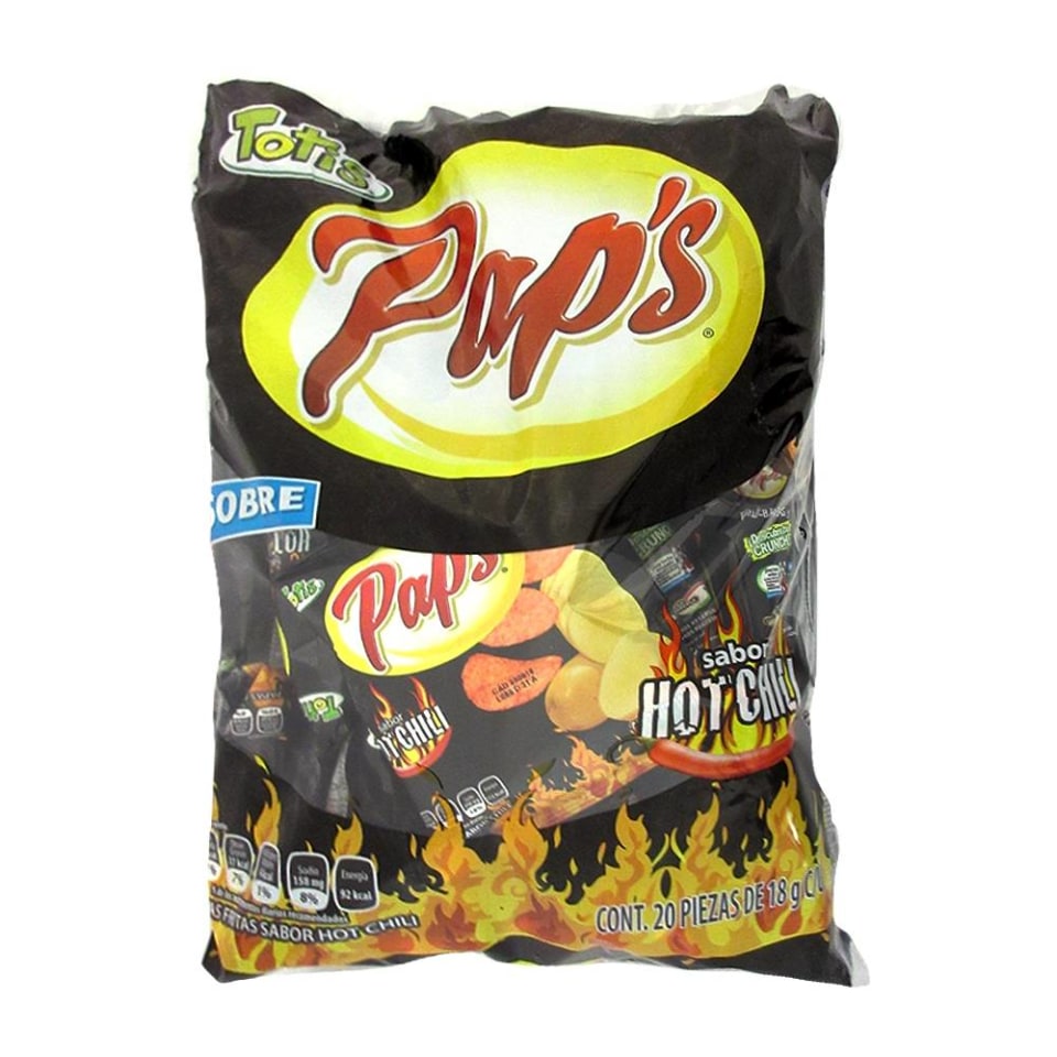 Papas Totis Paps sabor hot chili 20 pzas de 18 g c/u Walmart Papas Totis Paps sabor hot chili 20 pzas de 18 g c/u Walmart