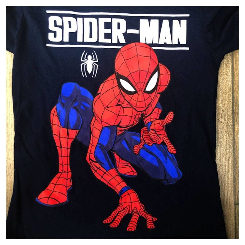 Playera Spiderman Talla 10 Jaspeada con Estampado Superhéroe Azul Marino |  Walmart
