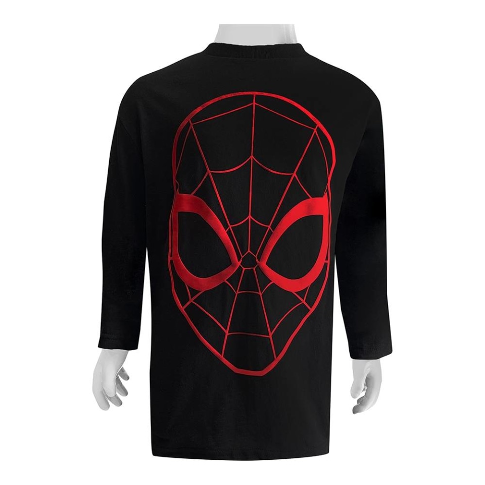 Playera Spiderman Talla 12 Manga Larga Silueta Cabeza Negro | Walmart