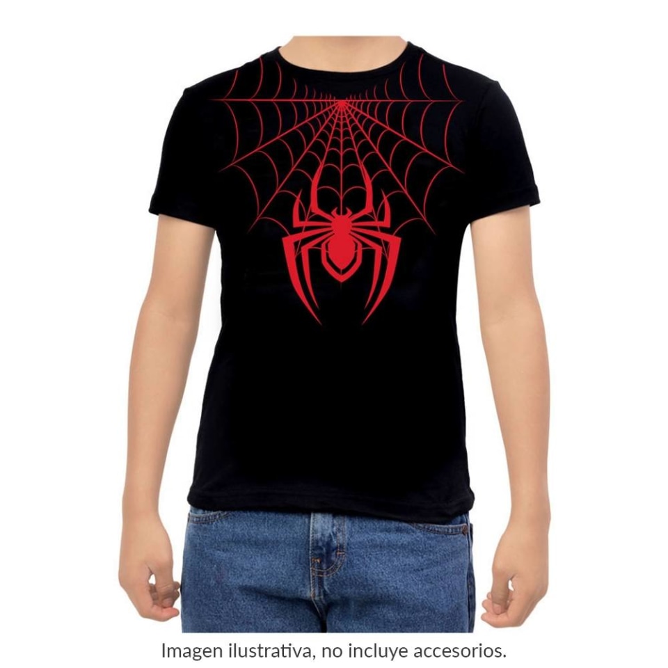 Playera Spiderman Talla 4 Manga Corta Araña Rojo y Negro | Walmart