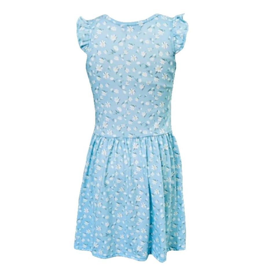 Vestido Simply Basic Talla 12 Manga Corta con Ruffle Floreado Azul Claro | Walmart Vestido Simply Basic Talla 12 Manga Corta con Ruffle Floreado Azul Claro | Walmart