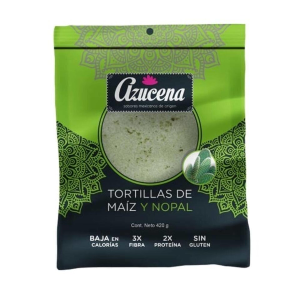 Tortillas Azucena de maíz y nopal 420 g | Walmart