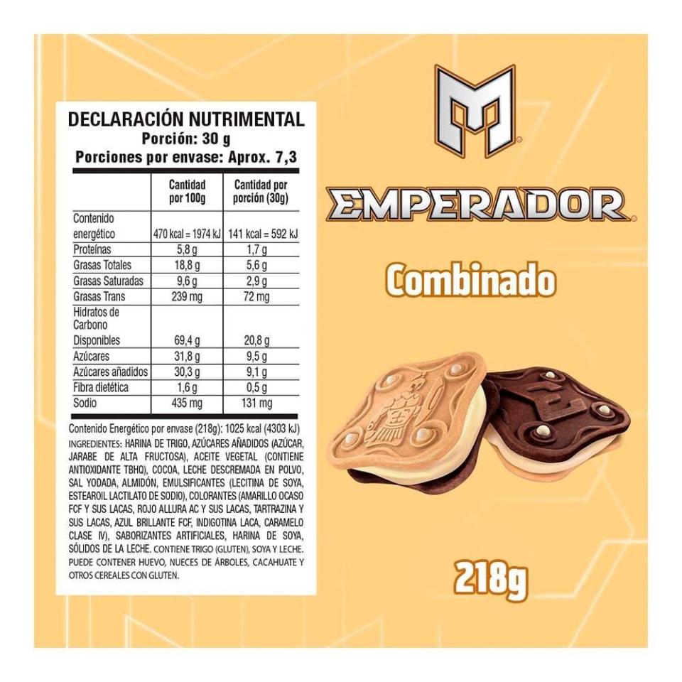 Galletas Emperador Tipo Sándwich Con Relleno Sabor A Chocolate Y Vainilla 24 Pzas Walmart 7563