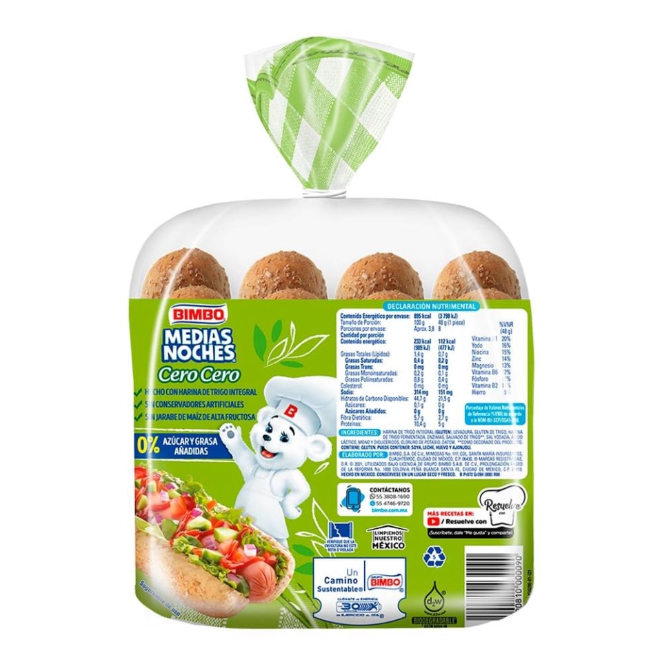 Medias noches Bimbo cero cero 384 g | Walmart Medias noches Bimbo cero cero 384 g | Walmart