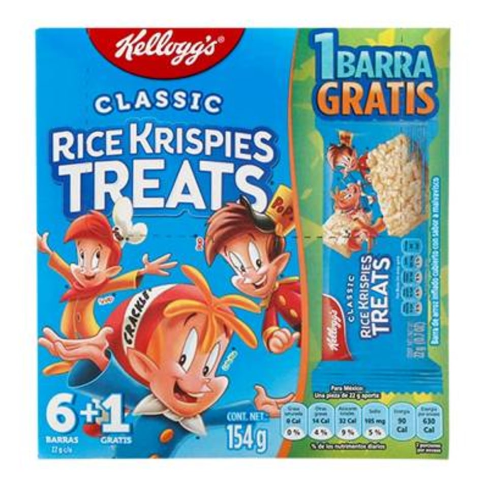 Barra de arroz inflado Kellogg's classic rice krispies treats 6 barras de 22 g c/u | Walmart Barra de arroz inflado Kellogg's classic rice krispies treats 6 barras de 22 g c/u | Walmart