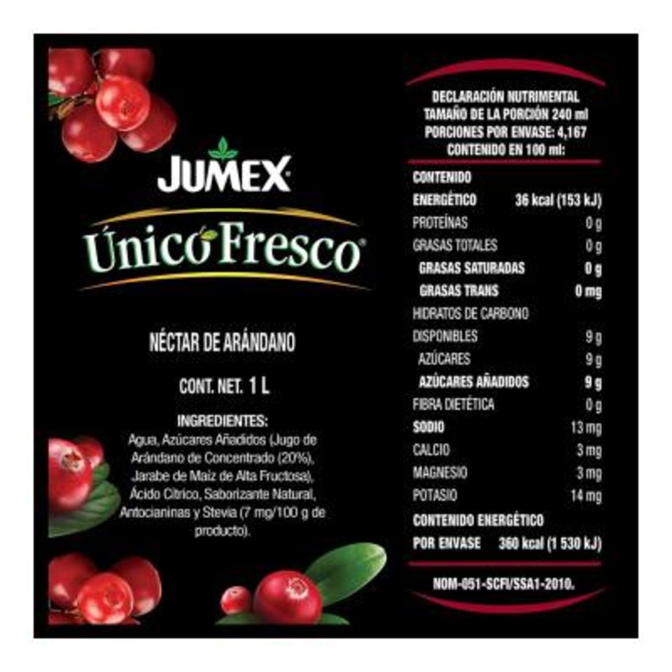 Jugo Jumex Unico Fresco Arándano 1 L Walmart 6195