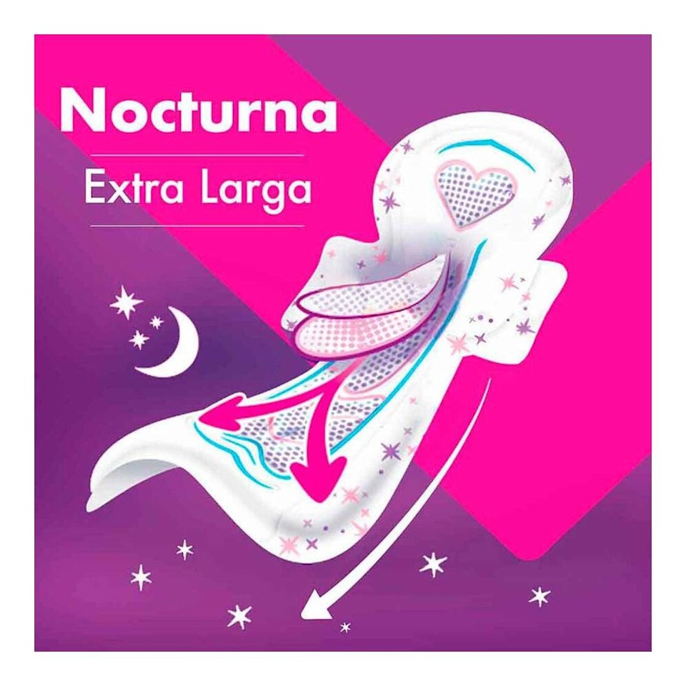 Toallas femeninas Saba Buenas Noches flujo súper abundante extra largas con alas 14 pzas + 7 toalas invisible | Walmart Toallas femeninas Saba Buenas Noches flujo súper abundante extra largas con alas 14 pzas + 7 toalas invisible | Walmart
