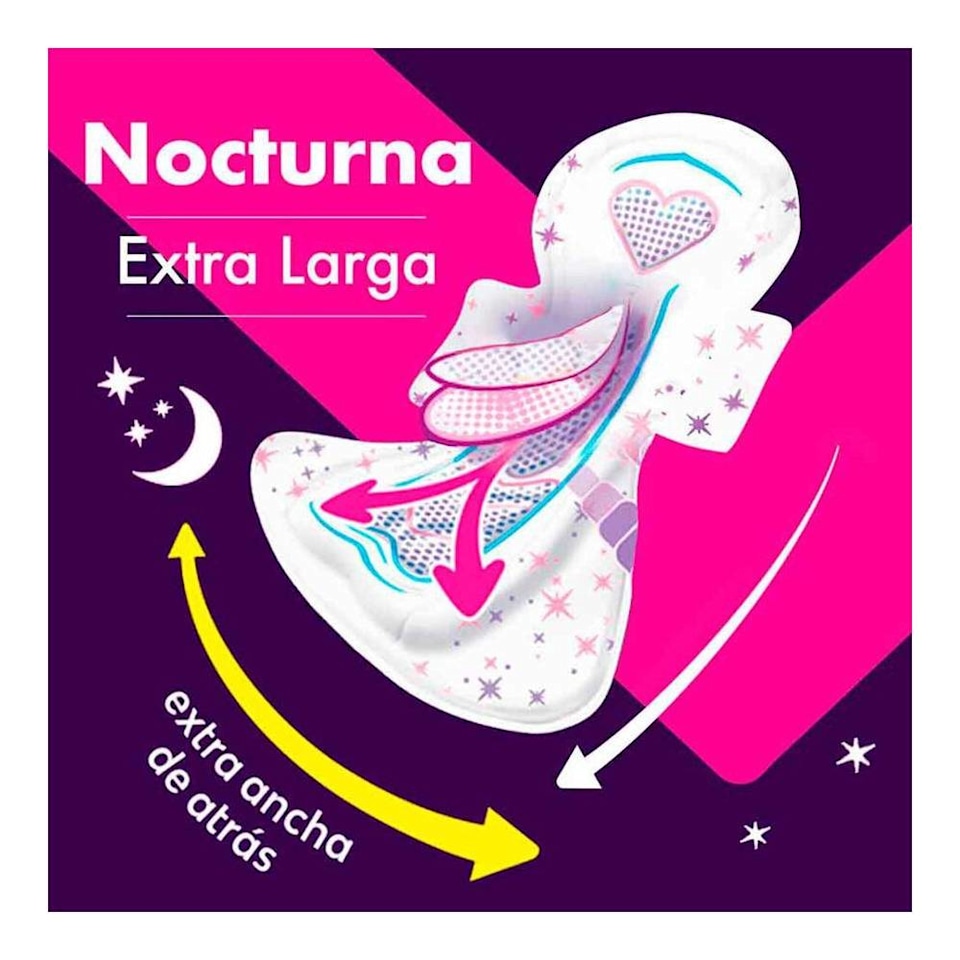 Toallas femeninas Saba Buenas Noches flujo súper abundante extra largas con alas 14 pzas | Walmart Toallas femeninas Saba Buenas Noches flujo súper abundante extra largas con alas 14 pzas | Walmart