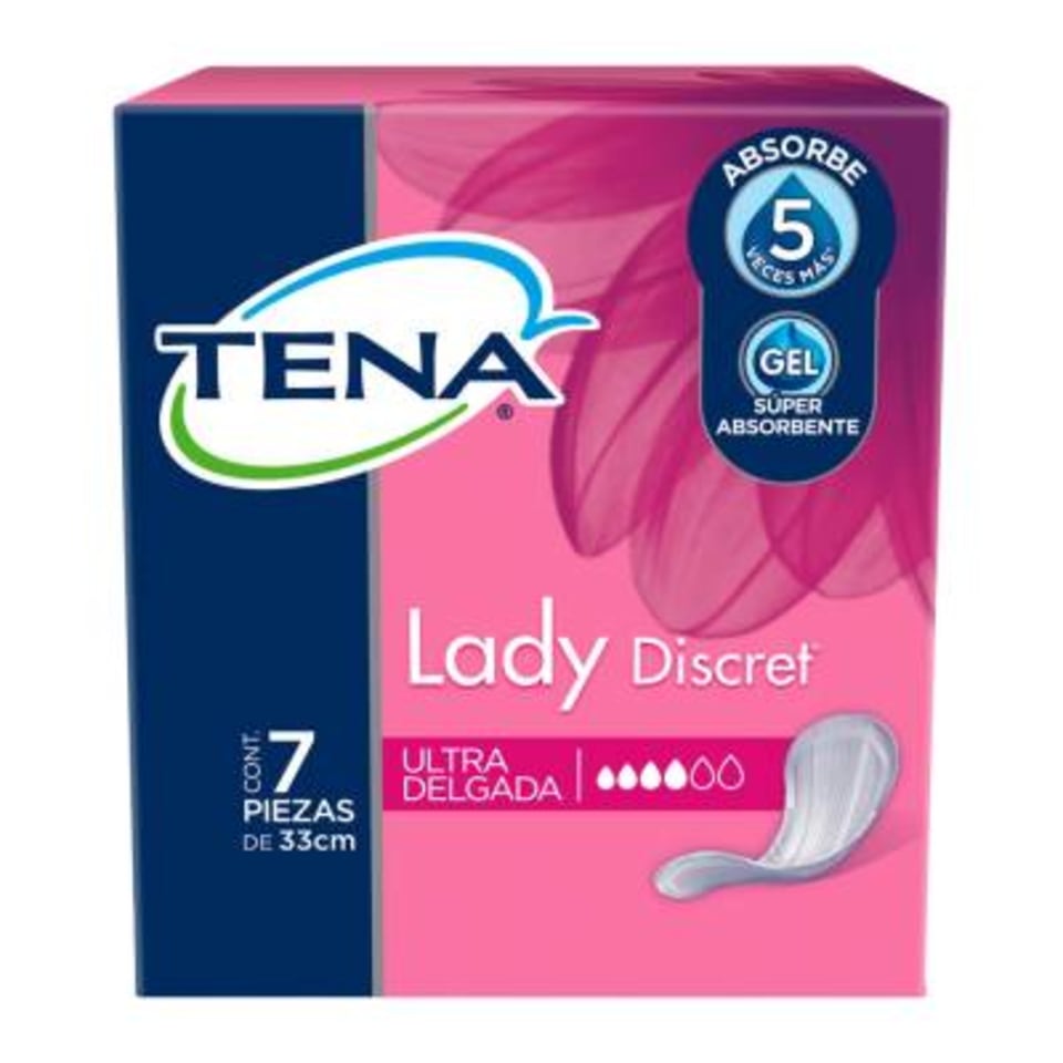 Toallas Para Incontinencia Tena Lady Discret Ultra Delgada 7 Pzas Walmart 5057