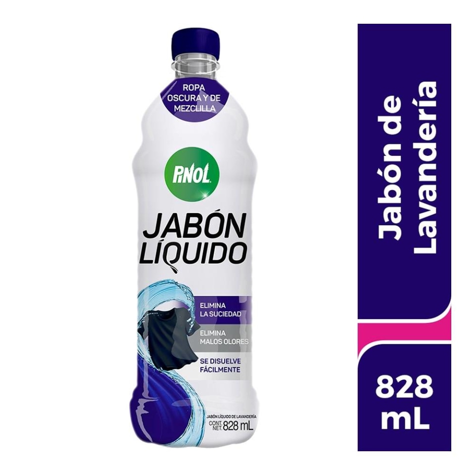 Jabón líquido Pinol lavandería ropa oscura y de mezclilla 828 ml | Walmart