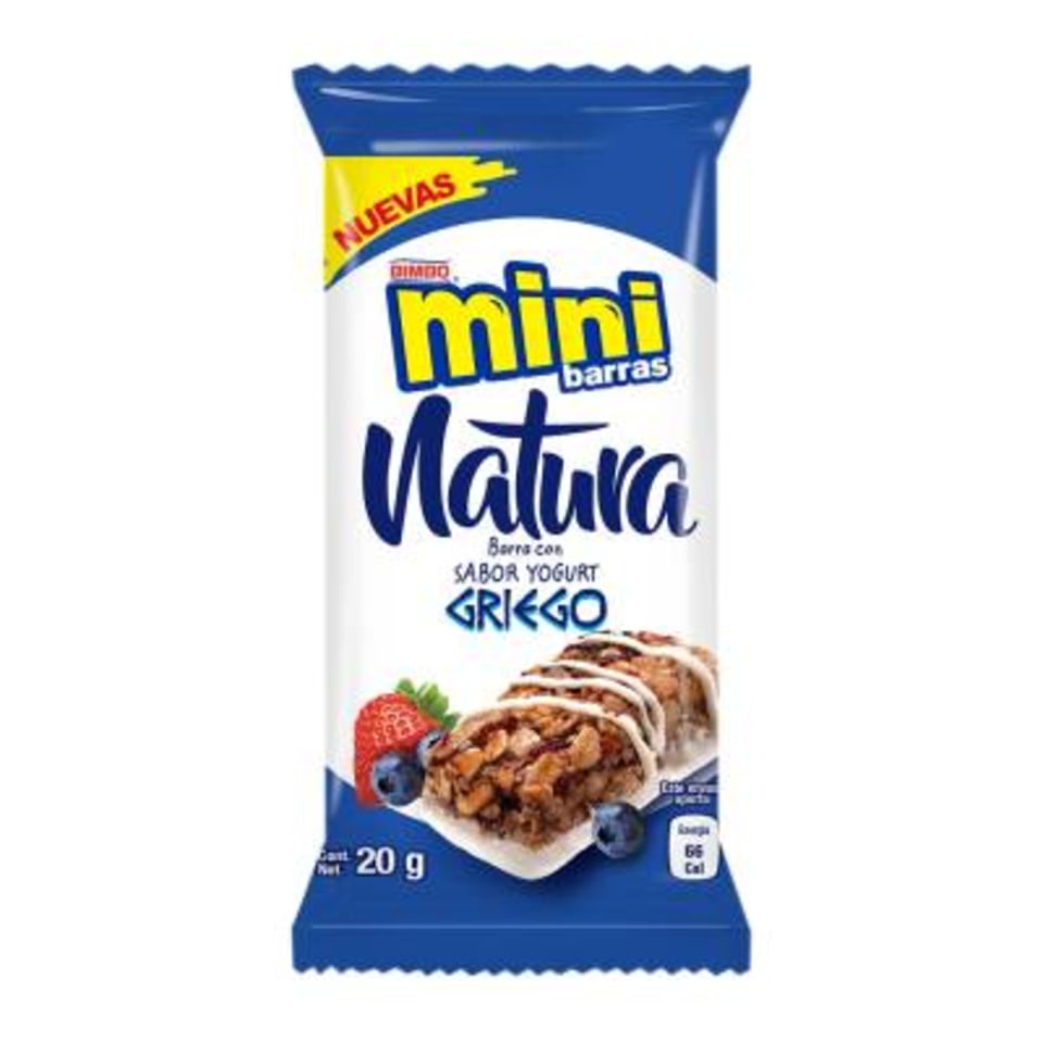 Barras Bimbo Natura mini sabor yogurt griego 12 pzas 240 g | Walmart