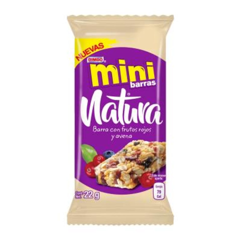 Barras Bimbo Natura mini con frutos rojos y avena 12 pzas 264 g | Walmart