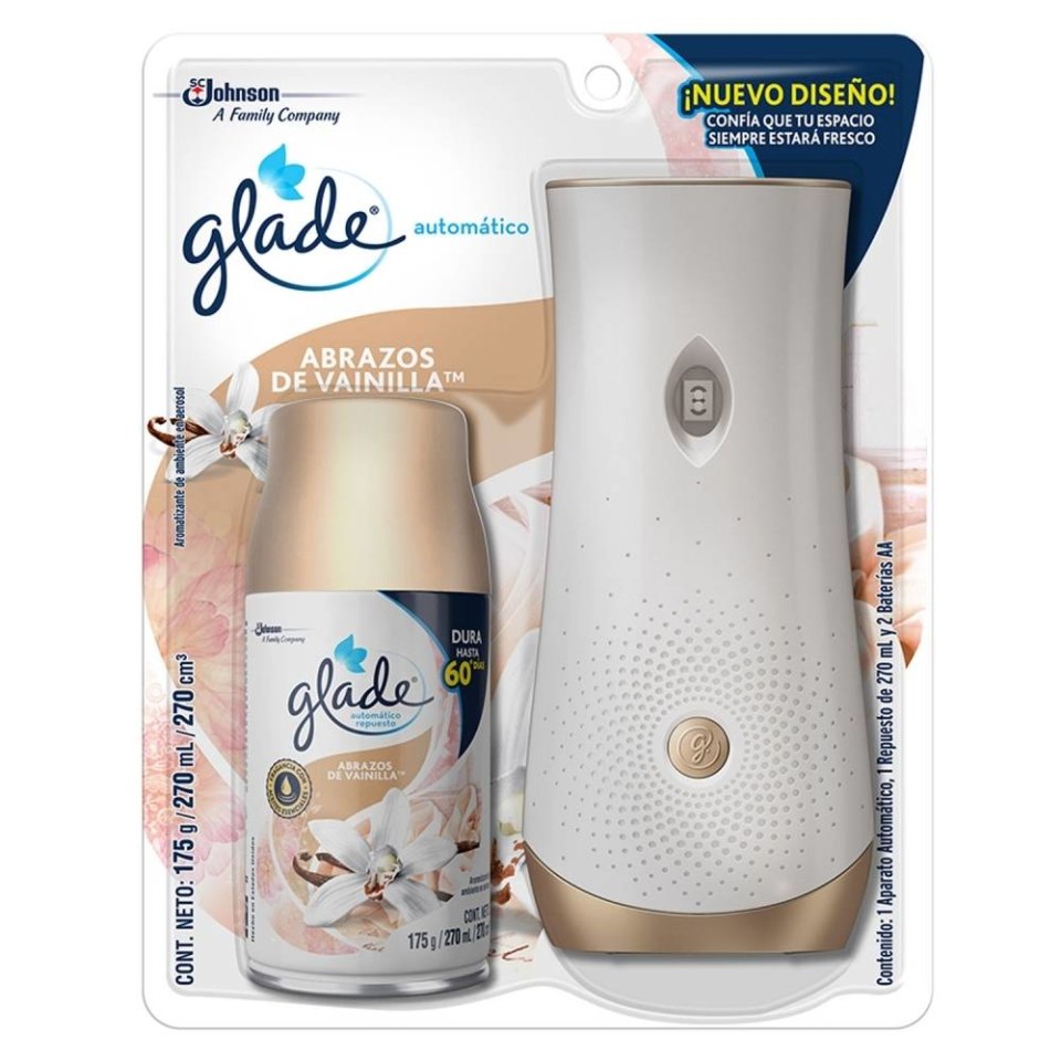 Aromatizante ambiental Glade automático + 1 repuesto paraíso azul 175 g |  Walmart