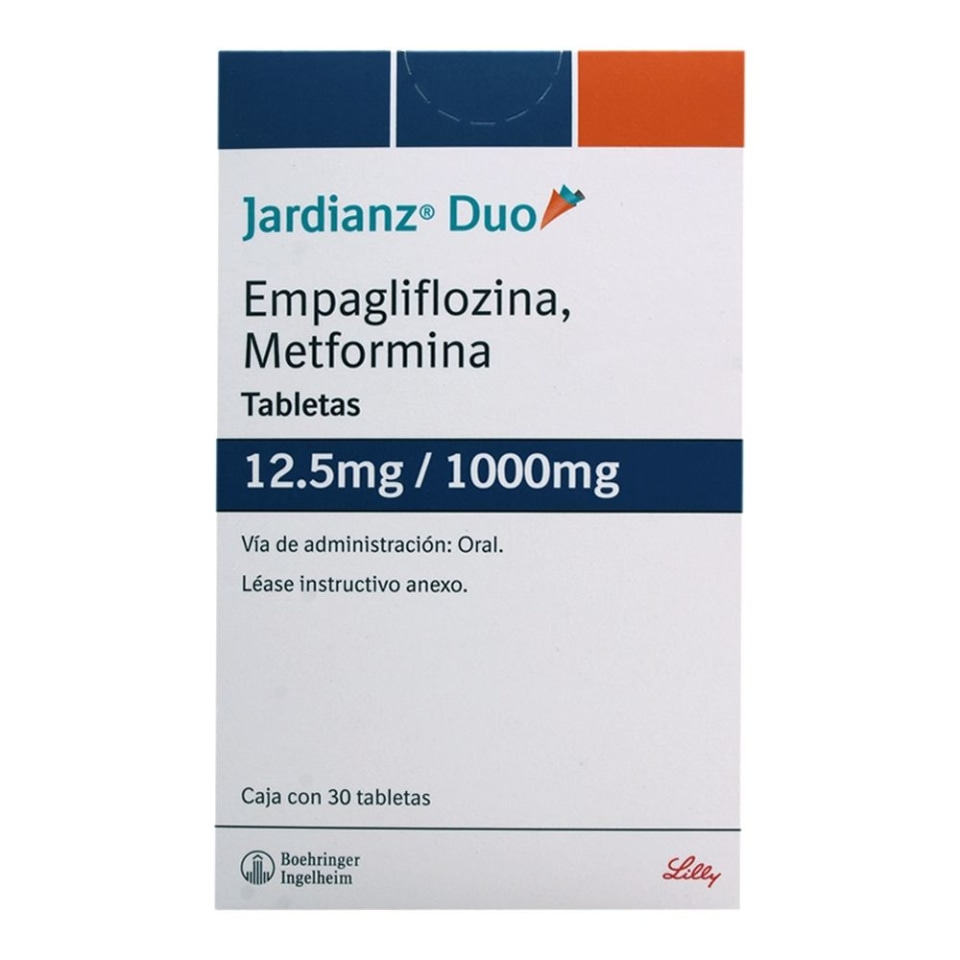 Jardianz duo 12.5 mg/1000 mg 30 tabletas | Walmart