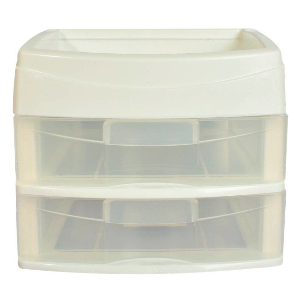 Organizador de Maquillaje Italhome con 2 Cajones Blanco | Walmart