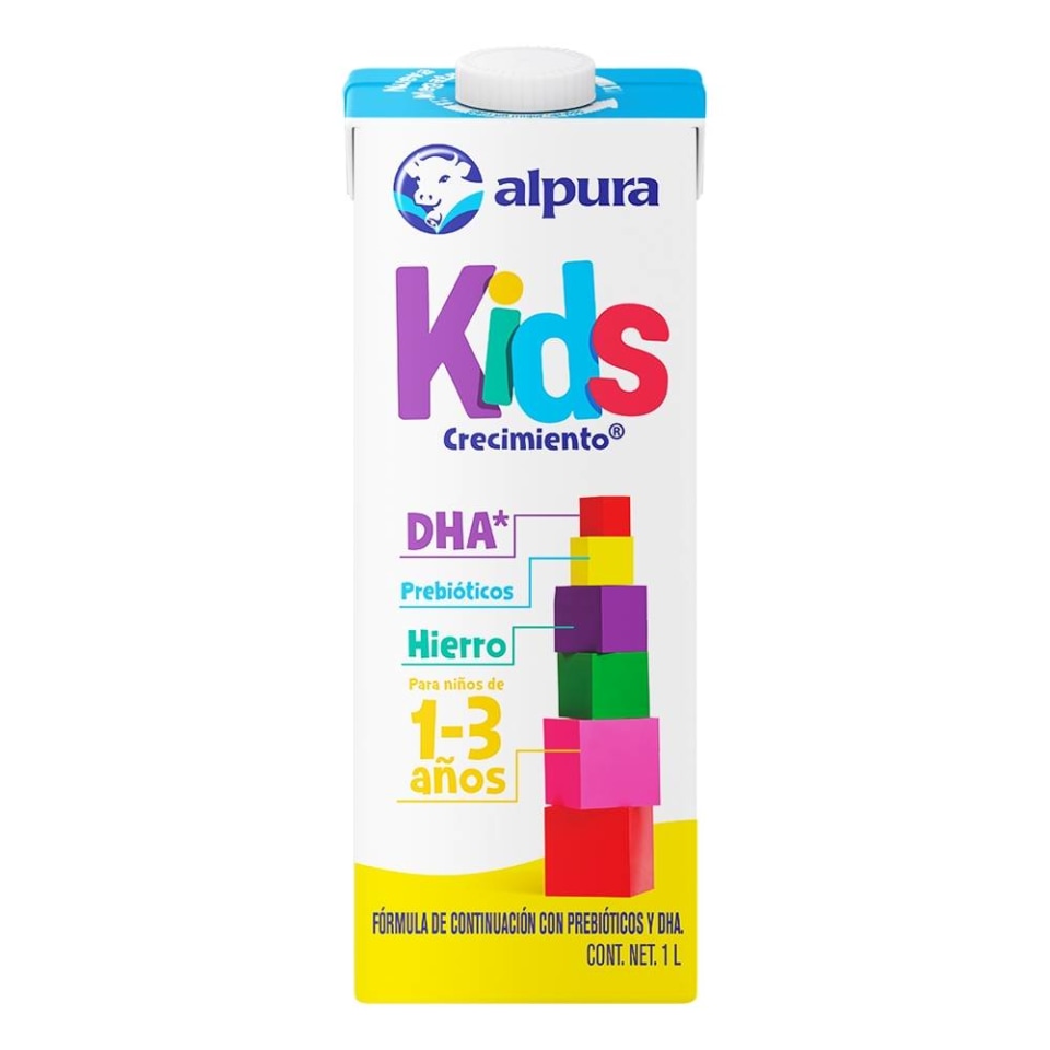 Fórmula láctea Alpura Kids crecimiento 1 a 3 años 1 l