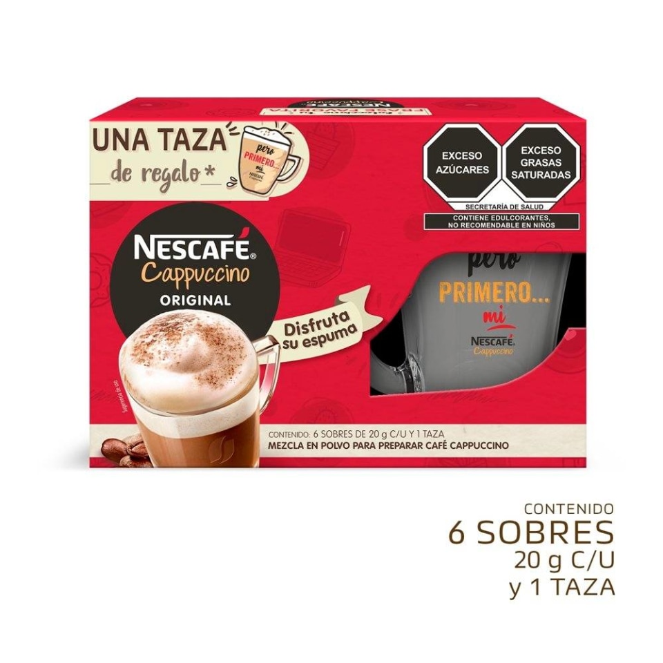 Mezcla Para Preparar Café Nescafé Capuccino Original 6 Sobres De 20 G Cu 1 Taza Walmart 7987