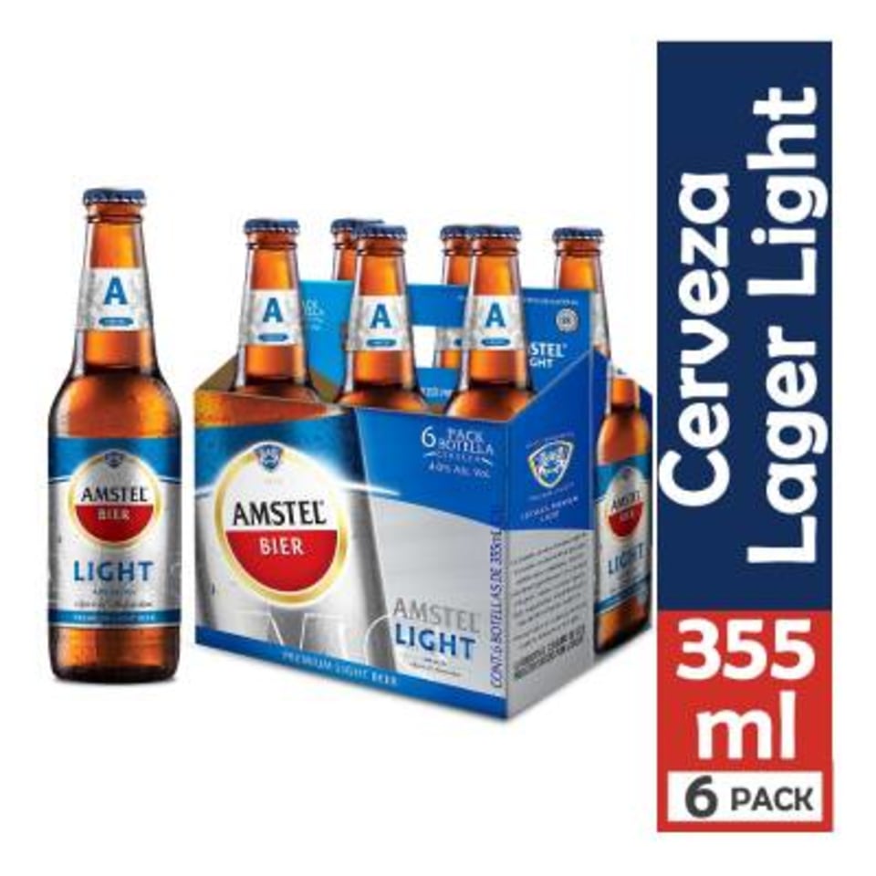 Cerveza Amstel Bier light 6 botellas de 355 ml c/u | Walmart