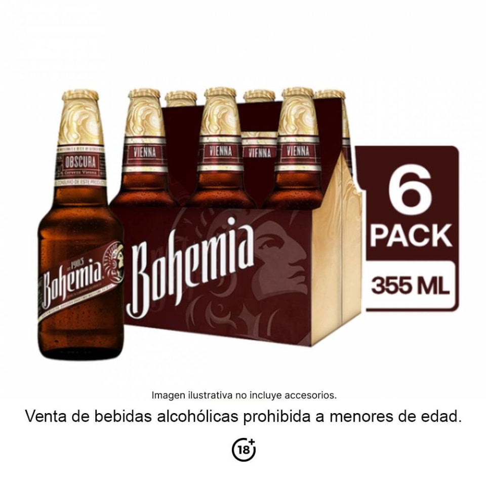 Cerveza oscura Bohemia 6 botellas de 355 ml c/u | Walmart