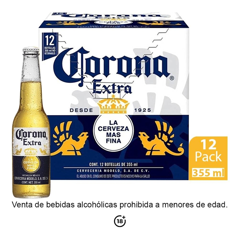 Cerveza clara Coronita Extra 24 botellas de 210 ml c/u | Walmart