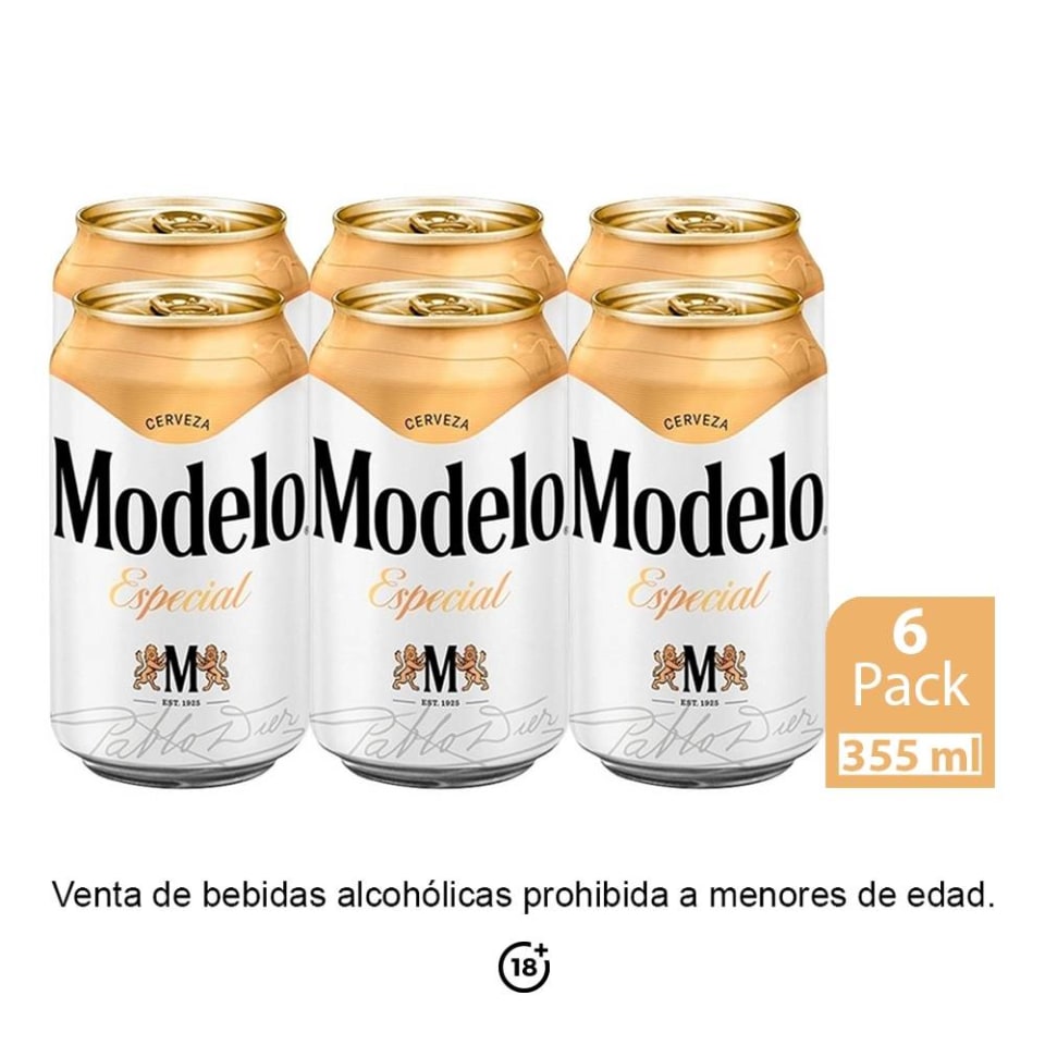 Cerveza clara Modelo Especial 6 latas de 355 ml c/u | Walmart