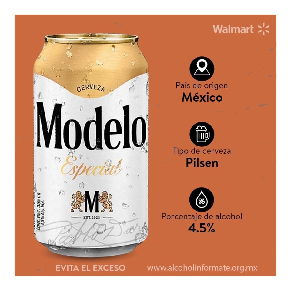 Cerveza clara Modelo Especial 12 latas de 355 ml c/u | Walmart