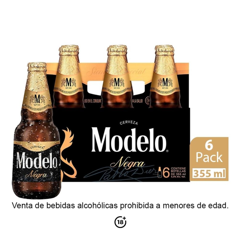 Cerveza oscura Negra Modelo 6 botellas de 355 ml c/u | Walmart