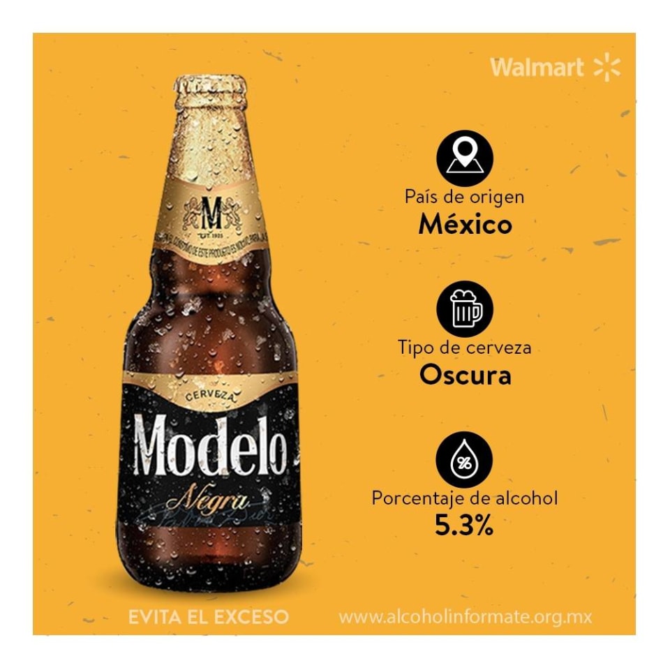 Cerveza oscura Negra Modelo 6 botellas de 355 ml c/u | Walmart